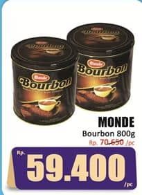 Promo Harga Monde Bourbon Choco, Biskuit Cokelat Krim Cokelat, Black 800 gr - Hari Hari