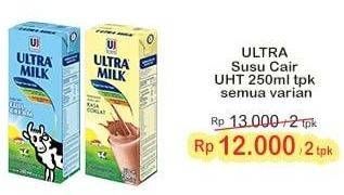 Promo Harga ULTRA MILK Susu UHT All Variants 250 ml - Indomaret