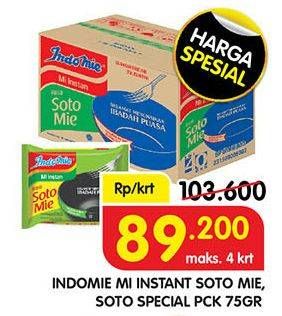 Promo Harga INDOMIE Mi Kuah Soto Mie, Soto Spesial 75 gr - Superindo