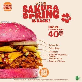 Promo Harga BURGER KING Sakura Chicken Burger  - Burger King