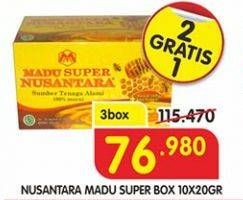 Promo Harga MADU NUSANTARA Madu Super per 3 box 10 pcs - Superindo