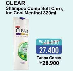 Promo Harga CLEAR Shampoo Complete Soft Care, Ice Cool Menthol 320 ml - Alfamart