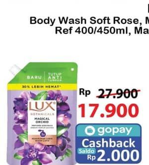 Promo Harga LUX Botanicals Body Wash Magical Orchid, Soft Rose, Velvet Jasmine 400 ml - Alfamart