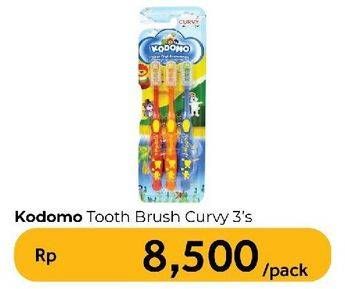 Promo Harga Kodomo Toothbrush Curvy 3 pcs - Carrefour