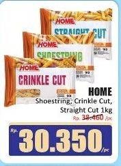 Promo Harga Home French Fries Crinkle Cut, Shoestring, Straight Cut 1000 gr - Hari Hari