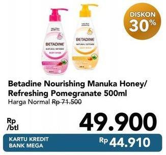 Promo Harga BETADINE Body Wash Manuka Honey, Pomegranate 500 ml - Carrefour