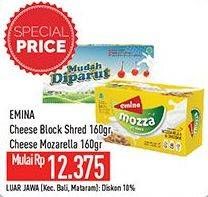 Promo Harga EMINA Cheddar Cheese Mozza, Shred 160 gr - Hypermart