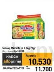 Promo Harga Sedaap Mie Kuah Soto per 5 pcs 75 gr - Carrefour