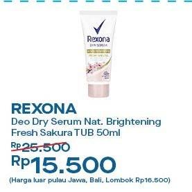 Promo Harga Rexona Dry Serum Fresh Sakura 50 ml - Indomaret
