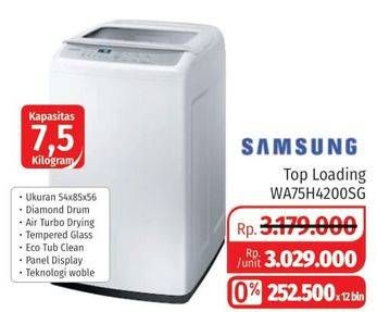 Promo Harga SAMSUNG WA75H4200SG/SE | Washing Machine Top Loading 7.5kg  - Lotte Grosir