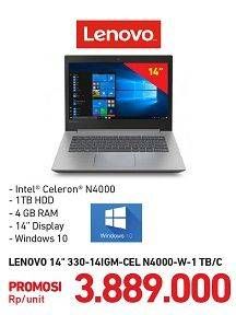 Promo Harga LENOVO 14" 330-14IGM-CEL N4000-W-1TB/C  - Carrefour