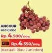 Promo Harga Anggur Red Globe per 100 gr - Yogya