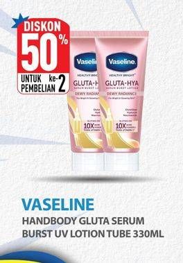 Promo Harga Vaseline Healthy Bright Gluta-Hya Lotion 330 ml - Hypermart