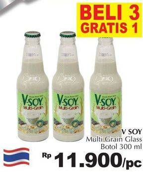 Promo Harga V-SOY Soya Bean Milk Multi Grain 300 ml - Giant