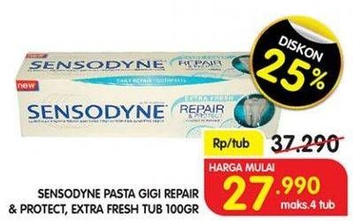 Promo Harga SENSODYNE Pasta Gigi Repair Protect, Extra Fresh 100 gr - Superindo