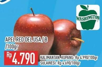 Promo Harga Apel Red Del USA per 100 gr - Hypermart