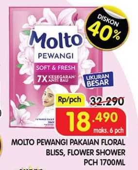 Promo Harga Molto Pewangi Floral Bliss, Flower Shower 1800 ml - Superindo