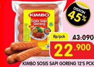 Promo Harga KIMBO Sosis Sapi Goreng 12 pcs - Superindo