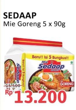 Promo Harga Sedaap Mie Goreng Original per 5 pcs 90 gr - Alfamidi