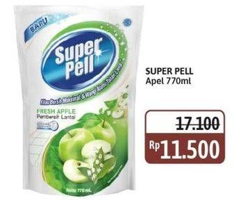 Promo Harga Super Pell Pembersih Lantai Fresh Apple 770 ml - Alfamidi