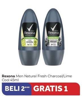 Promo Harga REXONA Men Deo Roll On Natural Fresh Lime Cool 45 ml - Carrefour