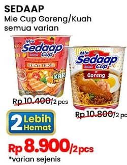 Promo Harga Sedaap Mie Cup All Variants 75 gr - Indomaret