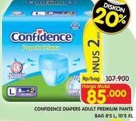 Promo Harga Confidence Adult Diapers Pants L8+2, XL10 10 pcs - Superindo