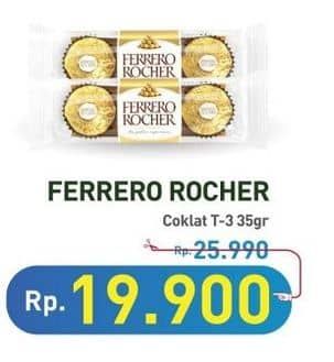 Promo Harga Ferrero Rocher Chocolate T-3 35 gr - Hypermart