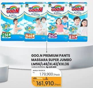 Promo Harga Goon Premium Pants Massara Sara Super Jumbo L46, M56, XL42, XXL36 36 pcs - Carrefour