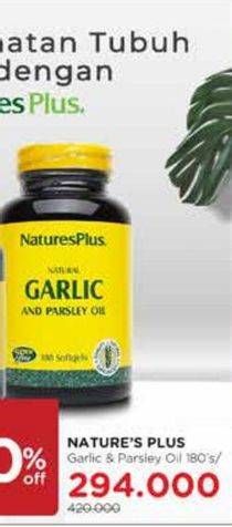 Promo Harga NATURES PLUS Garlic and Parsley Oil 180 pcs - Watsons