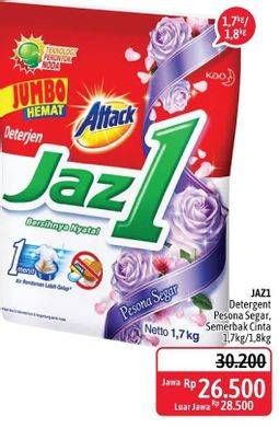 Promo Harga ATTACK Jaz1 Detergent Powder Pesona Segar, Semerbak Cinta 1700 gr - Alfamidi