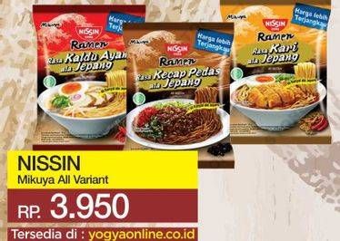 Promo Harga NISSIN MIKUYA Ramen Instan Noodles All Variants  - Yogya