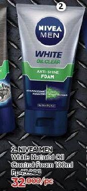 Promo Harga Nivea Men Facial Foam White Oil Clear Anti-Shine + Purify 100 ml - Guardian