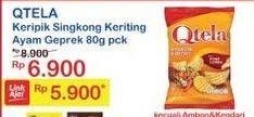 Promo Harga QTELA Singkong Keriting Ayam Geprek 80 gr - Indomaret