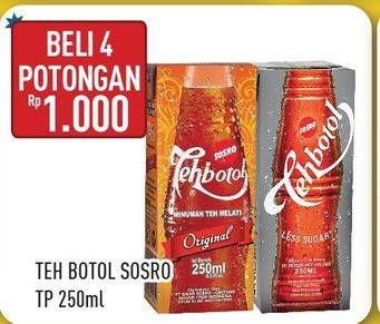 Promo Harga Sosro Teh Botol per 4 pcs 250 ml - Hypermart