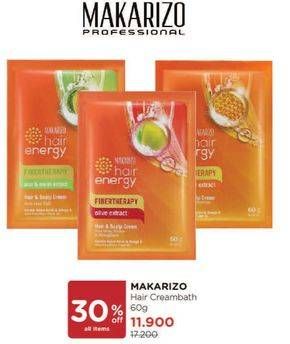 Promo Harga MAKARIZO Hair Energy Fibertherapy Hair & Scalp Creambath All Variants 60 gr - Watsons