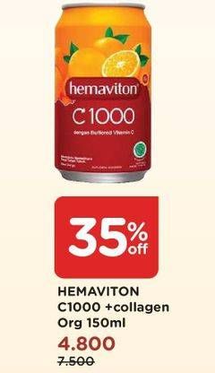 Promo Harga HEMAVITON C1000 Orange + Collagen 150 ml - Watsons