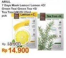 Promo Harga ARIUL Face Mask Lemon, Green Tea, Tea Tree 20 gr - Indomaret