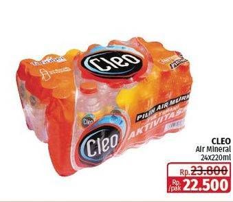 Promo Harga Cleo Air Minum per 24 botol 220 ml - Lotte Grosir