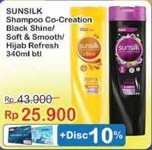 Promo Harga SUNSILK Shampoo Black Shine, Soft And Smooth, Hijab Refresh 340 ml - Indomaret