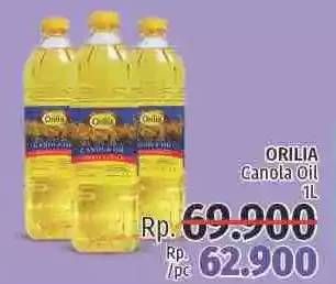 Promo Harga ORILIA Canola Oil 1 ltr - LotteMart