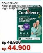 Promo Harga Confidence Adult Classic Night Ekstra Serap & Kering L7, M8, XL6 6 pcs - Indomaret