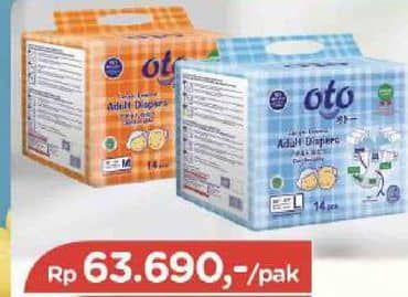 Promo Harga OTO Adult Diapers M14 14 pcs - TIP TOP