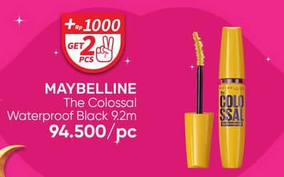 Promo Harga Maybelline Colossal Waterproof Black 9 ml - Guardian