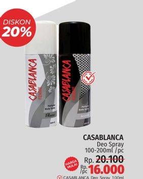 Promo Harga Casablanca Deodoran Spray 100 ml - LotteMart