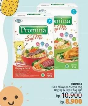 Promo Harga PROMINA Sup Mi Ayam Sayur, Daging Sayur 81 gr - LotteMart