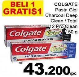 Promo Harga Colgate Toothpaste Charcoal Deep Clean / Total 12 Pro Clean  - Giant