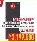 Promo Harga SHARP SJ316MGGB Small 2 Door Refrigerator  - Hypermart