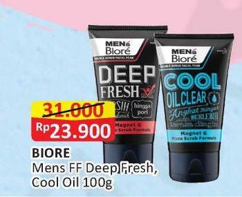 Promo Harga BIORE MENS Facial Foam Deep Fresh, Cool Oil 100 gr - Alfamart