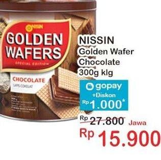 Promo Harga Nissin Golden Wafers Chocolate 300 gr - Indomaret